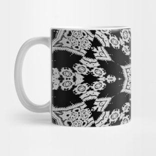 Black and White Flower Petals Abstract Mug